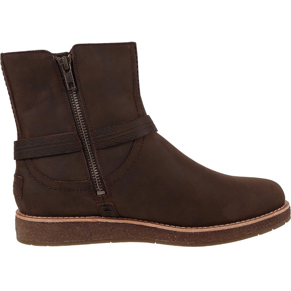 Worn Once! $129 UGG Camren Leather side zip Boot Brown Size 7 - Picture 3 of 8